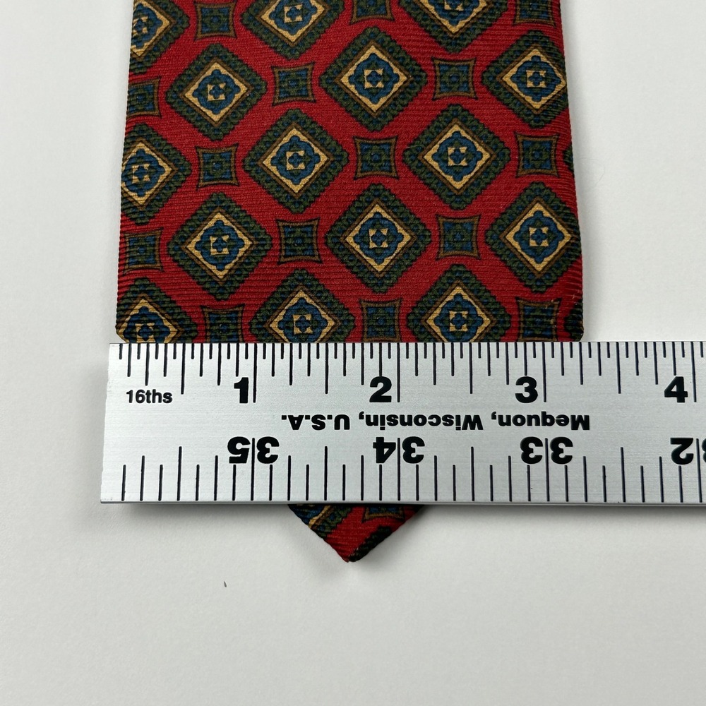 Vintage Brooks‎ Brothers Makers and Merchants Burgundy Geometric Silk Tie USA - Picture 7 of 8